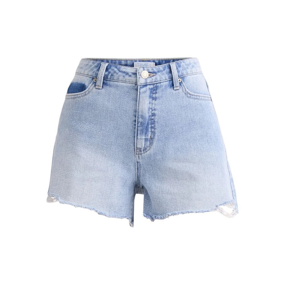 Time and Tru Women's High Rise Denim Short, 4" Inseam, Size 6, Relaxed Fit - Picture 4 of 5